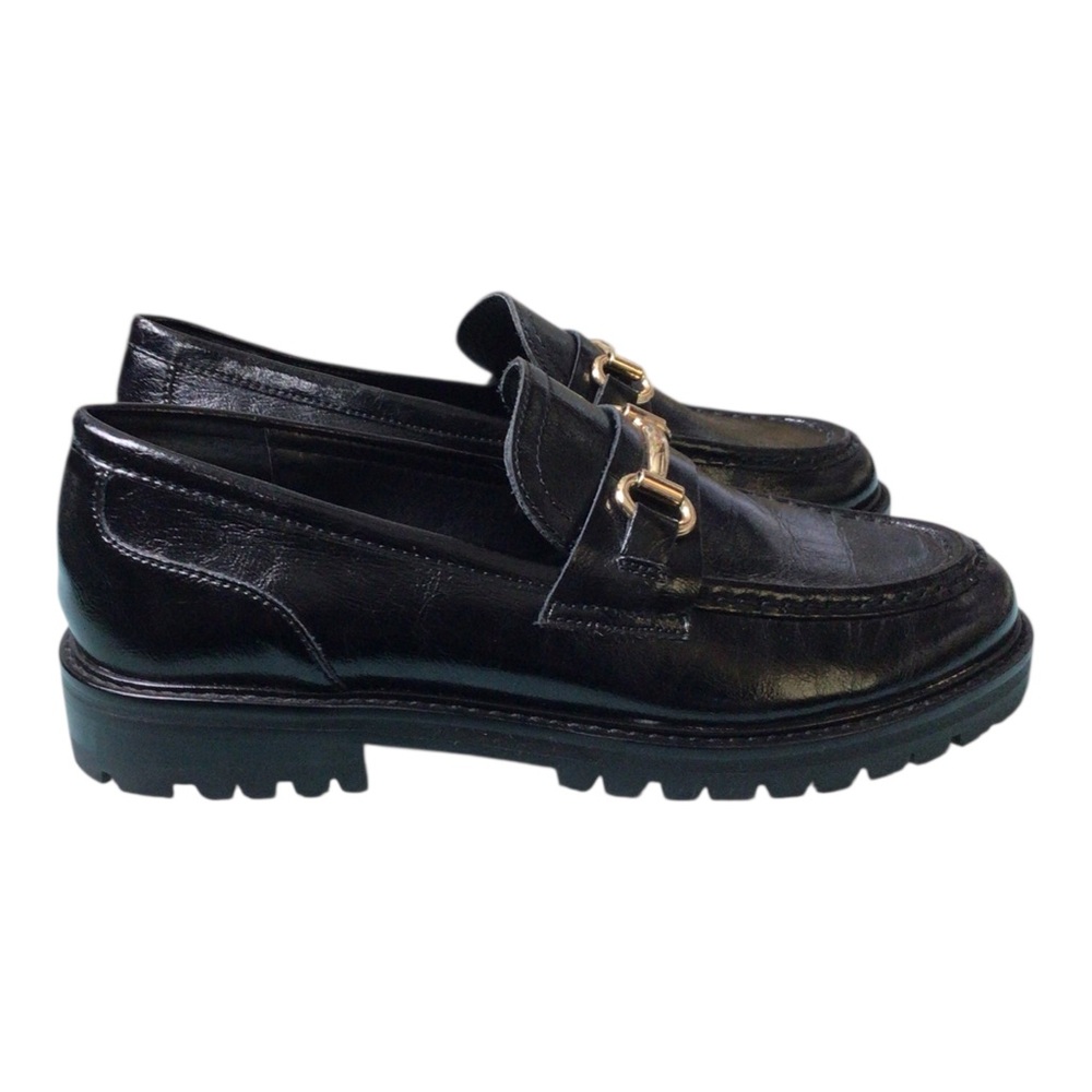 Steve Madden Mistor Black Patent Leather Loafers Horse Bit 10M - Picture 5 of 9